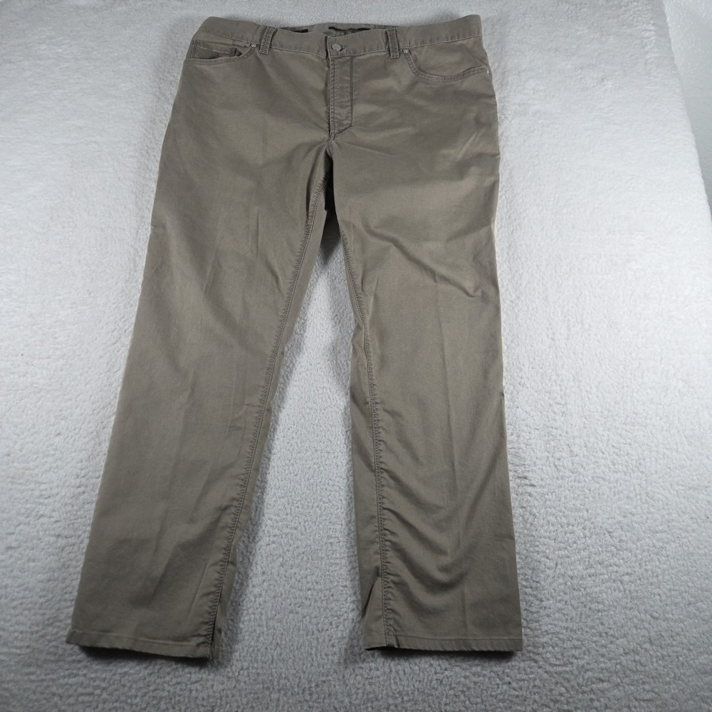 Alberto Pants Mens 40x36 (39×30) Gray Pipe Regular Slim‎ Fit DS Summer Twill Tan